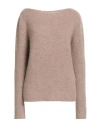 Gentryportofino Woman Sweater Camel Size 8 Alpaca Wool, Mohair Wool, Viscose, Polyamide, Polyester In Beige