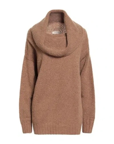 Gentryportofino Woman Sweater Camel Size 8 Virgin Wool, Polyamide In Brown