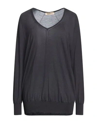 Gentryportofino Woman Sweater Charcoal Size 8 Cashmere, Silk In Gray