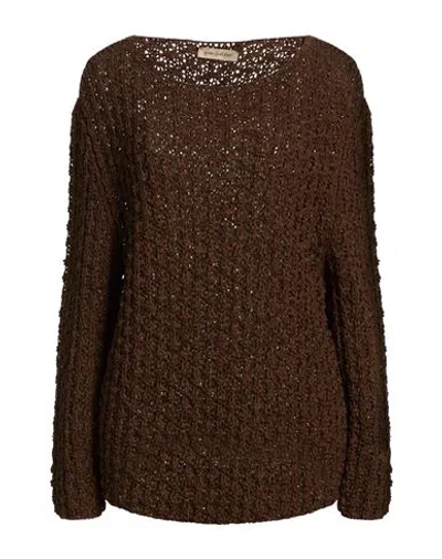 Gentryportofino Woman Sweater Chocolate Brown Size 8 Cotton, Polyamide, Polyester