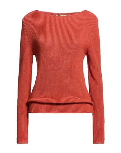 Gentryportofino Woman Sweater Coral Size 12 Silk, Cotton In Red