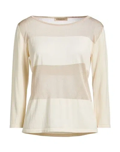 Gentryportofino Woman Sweater Cream Size 10 Silk, Cotton, Viscose, Polyester In White