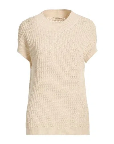 Gentryportofino Woman Sweater Cream Size 6 Cotton In Neutral
