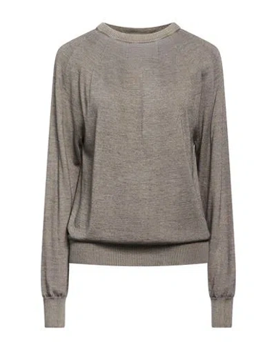 Gentryportofino Woman Sweater Grey Size 6 Virgin Wool, Silk In Gray
