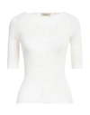 Gentryportofino Woman Sweater Ivory Size 14 Silk, Cotton In White