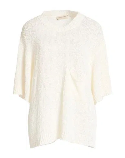 Gentryportofino Woman Sweater Ivory Size 6 Linen, Polyamide In Multi