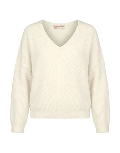 Gentryportofino Woman Sweater Ivory Size 8 Alpaca Wool, Silk In White