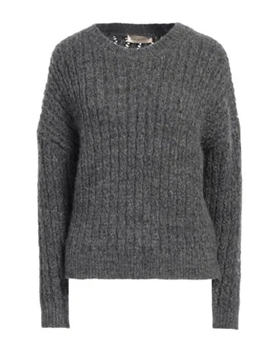 Gentryportofino Woman Sweater Lead Size 4 Alpaca Wool, Polyamide, Cashmere, Virgin Wool In Grey
