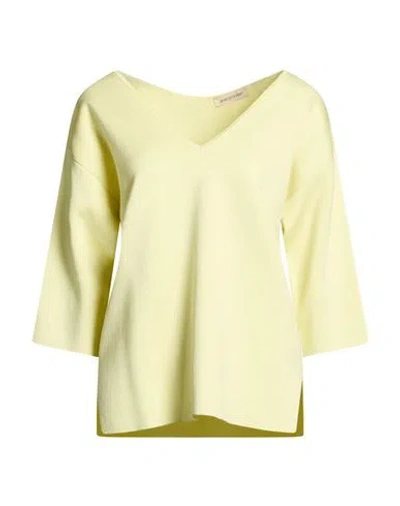 Gentryportofino Woman Sweater Lime Green Size 8 Silk, Cotton In Yellow