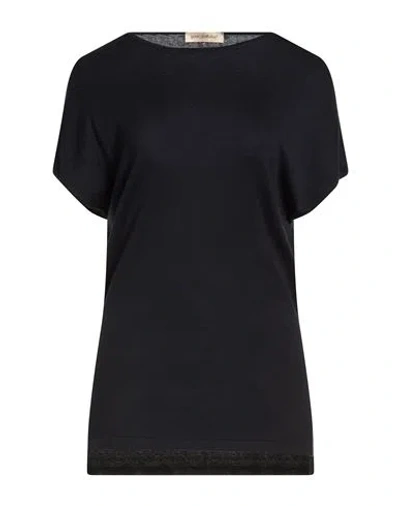 Gentryportofino Woman Sweater Midnight Blue Size 10 Silk, Cotton