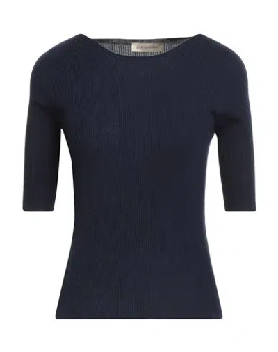 Gentryportofino Woman Sweater Midnight Blue Size 10 Virgin Wool, Silk
