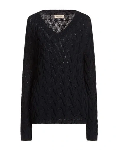 Gentryportofino Woman Sweater Midnight Blue Size 12 Cotton, Polyamide