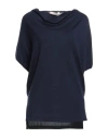 Gentryportofino Woman Sweater Navy Size 10 Virgin Wool, Silk In Blue