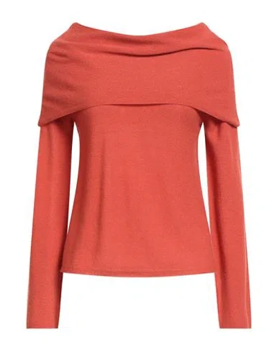 Gentryportofino Woman Sweater Rust Size 8 Cashmere In Red