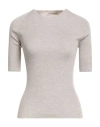 Gentryportofino Woman Sweater Taupe Size 10 Virgin Wool, Silk In Neutral