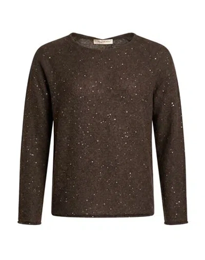 Gentryportofino Woman Sweater Taupe Size 6 Alpaca Wool, Mohair Wool, Viscose, Polyamide, Polyester In Brown