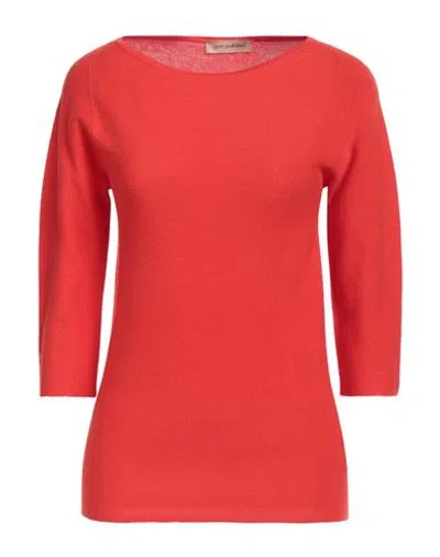 Gentryportofino Woman Sweater Tomato Red Size 10 Cotton, Cashmere