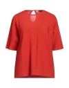 Gentryportofino Woman Sweater Tomato Red Size 4 Cotton, Cashmere