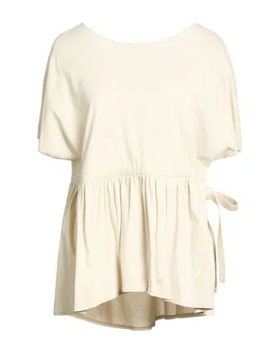 Gentryportofino Woman Top Beige Size 8 Cotton In Sand