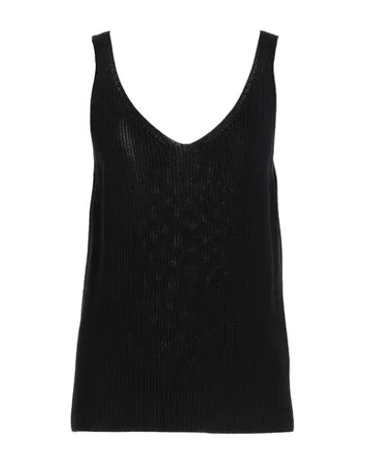 Gentryportofino Woman Top Black Size 12 Silk, Cotton In Neutral