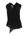 Gentryportofino Woman Top Black Size 8 Silk
