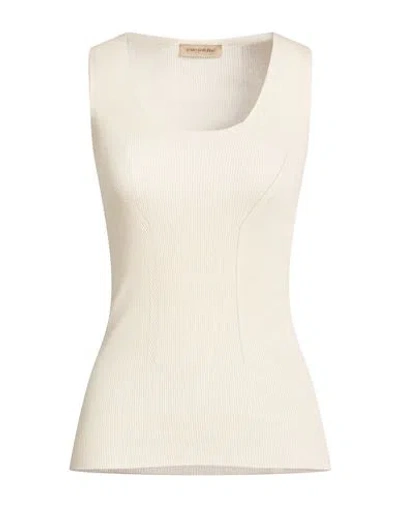 Gentryportofino Woman Top Cream Size 8 Silk, Cotton In Neutral