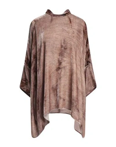 Gentryportofino Woman Top Taupe Size 6 Viscose, Silk In Grey
