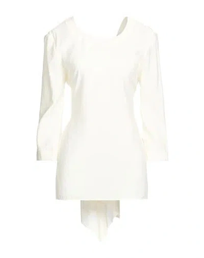 Gentryportofino Woman Top Ivory Size 10 Modal, Polyester In White