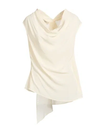 Gentryportofino Woman Top Ivory Size 10 Silk In Neutral