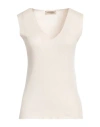 Gentryportofino Woman Top Ivory Size 12 Virgin Wool, Silk In White