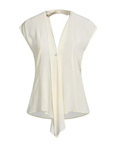 Gentryportofino Woman Top Ivory Size 8 Silk In White