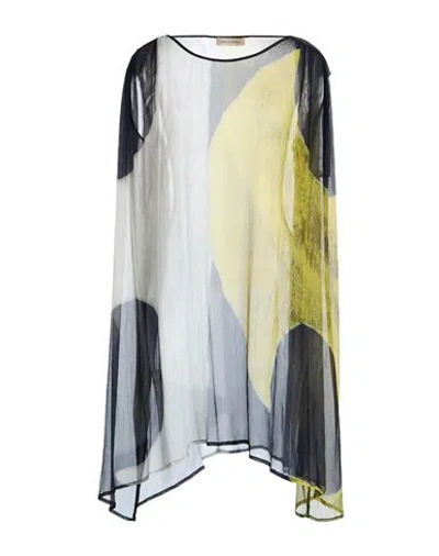 Gentryportofino Woman Top Lime Green Size 6 Silk In Multi