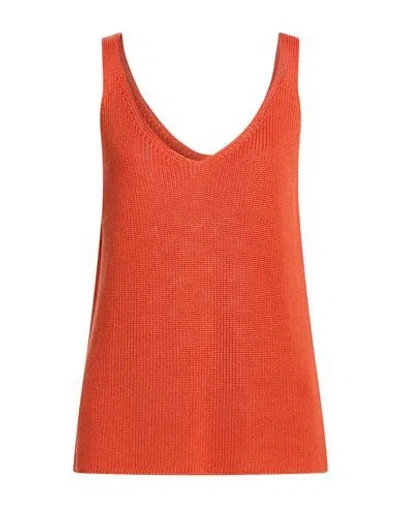Gentryportofino Woman Top Orange Size 10 Silk, Cotton In Black