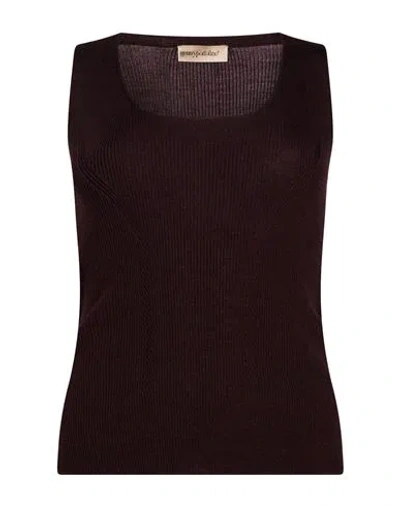 Gentryportofino Woman Top Plum Size 6 Virgin Wool, Silk In Brown