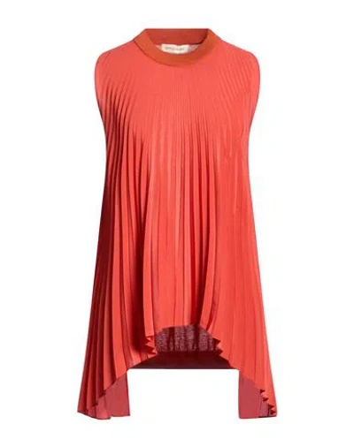 Gentryportofino Woman Top Rust Size 4 Acetate, Silk, Cotton In Red