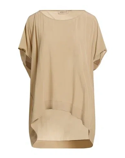 Gentryportofino Woman Top Sand Size 10 Silk In Gold