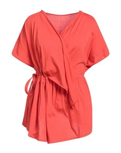 Gentryportofino Woman Top Tomato Red Size 8 Cotton