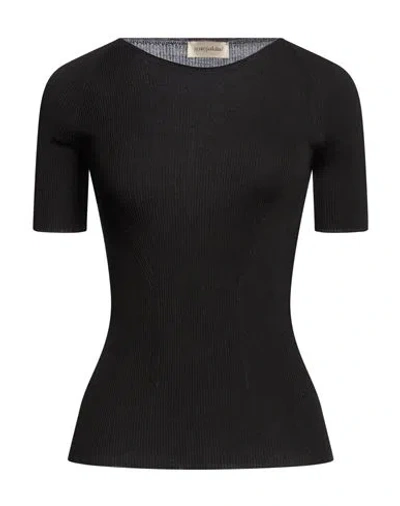 Gentryportofino Woman T-shirt Black Size 12 Silk, Cotton