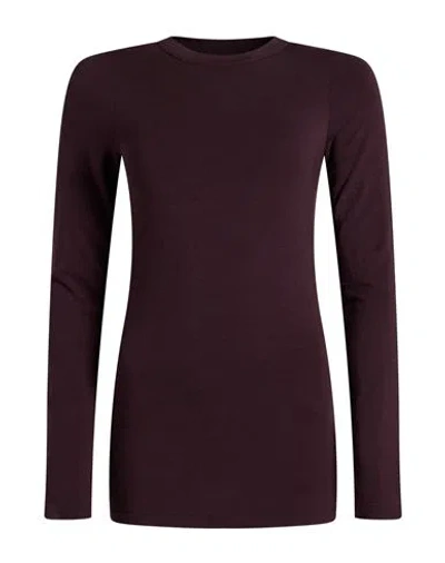 Gentryportofino Woman T-shirt Plum Size 6 Viscose, Wool, Elastane In Purple