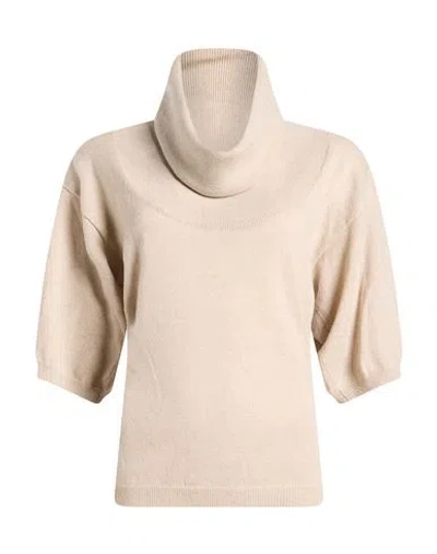 Gentryportofino Woman Turtleneck Beige Size 8 Cashmere In Neutral
