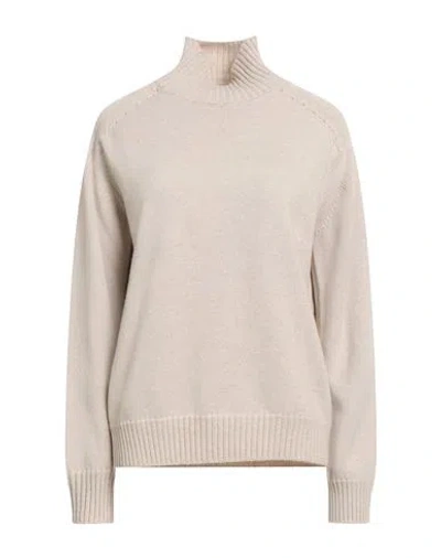 Gentryportofino Woman Turtleneck Beige Size 8 Cashmere In Neutral