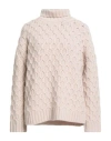 Gentryportofino Woman Turtleneck Beige Size 8 Virgin Wool, Cashmere In Neutral