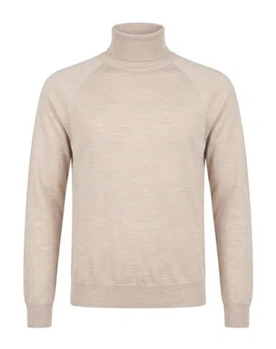 Gentryportofino Woman Turtleneck Beige Size 8 Virgin Wool, Silk In Neutral