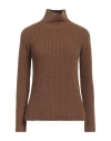 Gentryportofino Woman Turtleneck Brown Size 8 Virgin Wool, Cashmere