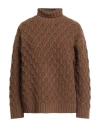 Gentryportofino Woman Turtleneck Brown Size 8 Virgin Wool, Cashmere In Brown