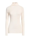 Gentryportofino Woman Turtleneck Cream Size 10 Virgin Wool, Silk In White