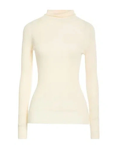 Gentryportofino Woman Turtleneck Cream Size 6 Virgin Wool, Silk In White