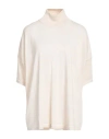 Gentryportofino Woman Turtleneck Cream Size 6 Virgin Wool, Silk In White