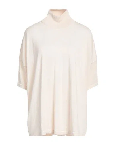 Gentryportofino Woman Turtleneck Cream Size 6 Virgin Wool, Silk In White