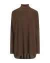 Gentryportofino Woman Turtleneck Dark Green Size 16 Cashmere In Brown